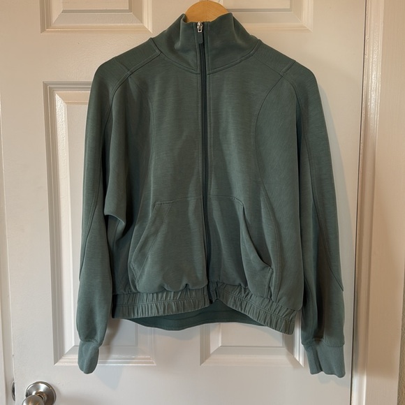 Lululemon Brushed Softstreme Funnel-Neck Zip Up Jacket Medium Forest Size 8 - Picture 6 of 12